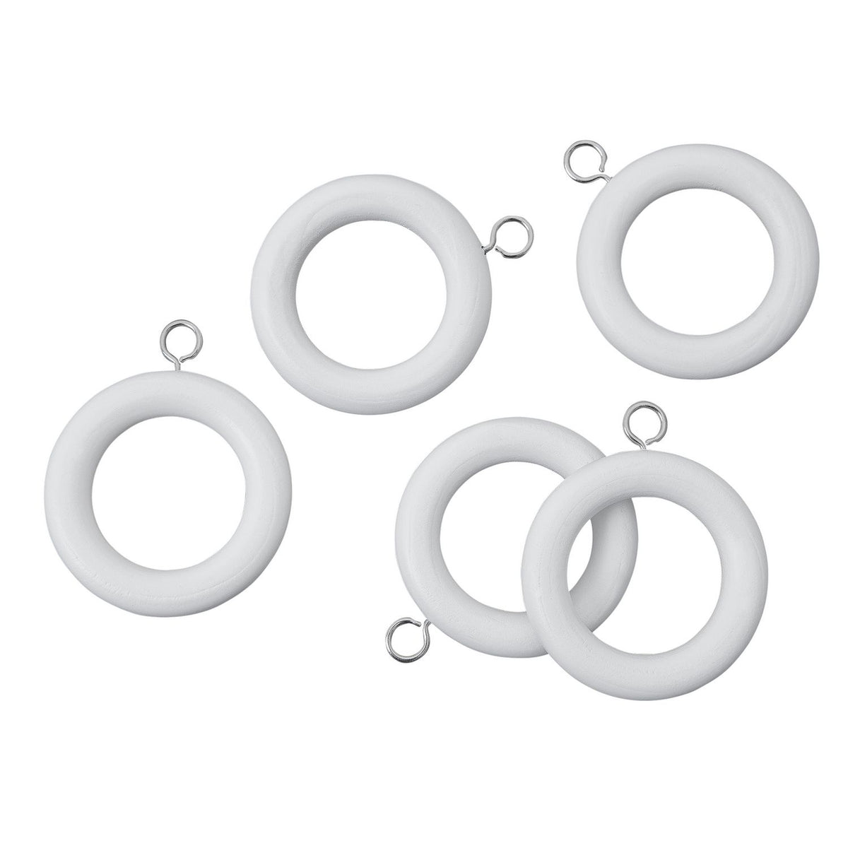 Argos Home white wooden curtain rings pack of 20 - British product