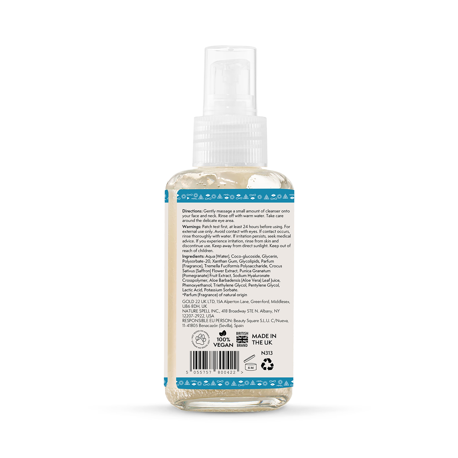 Nature Spell Hyaluronic Acid Snow Mushroom Facial Cleanser 100ml (British brand)