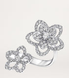 Graff Wild Flower ring white gold diamond, imported from the UK