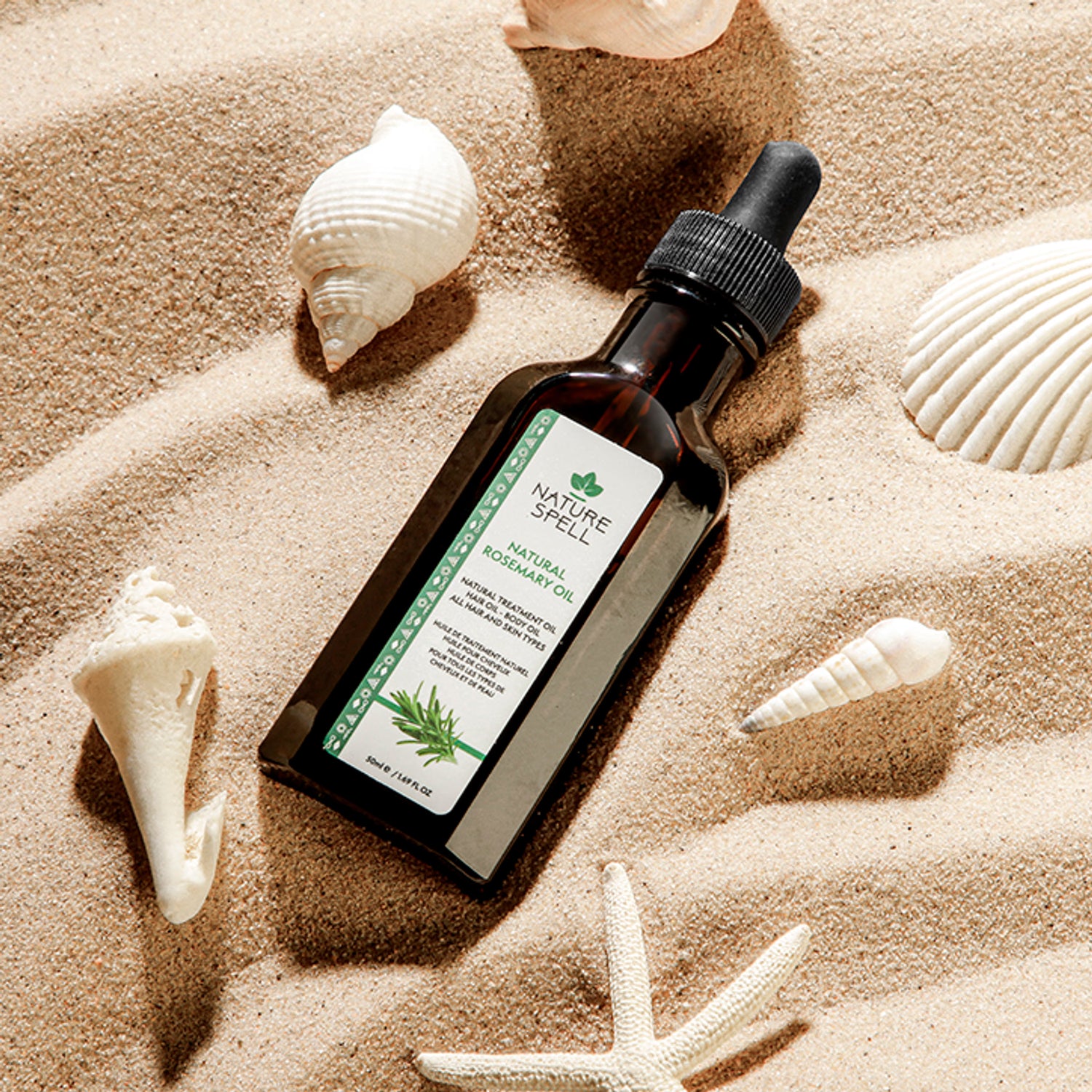 Nature Spell Rosemary Hair Oil Travel Size 50ml, imported from the UK