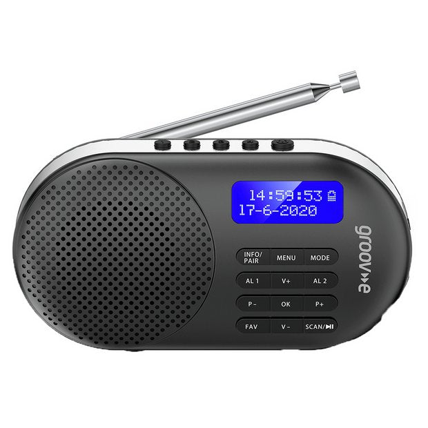 Groov-e Milan portable DAB/FM radio with Bluetooth, UK version