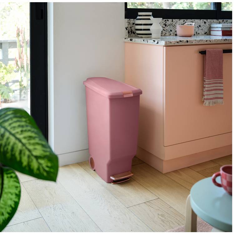 Simplehuman slim pedal bin blush pink 40 litre - British product