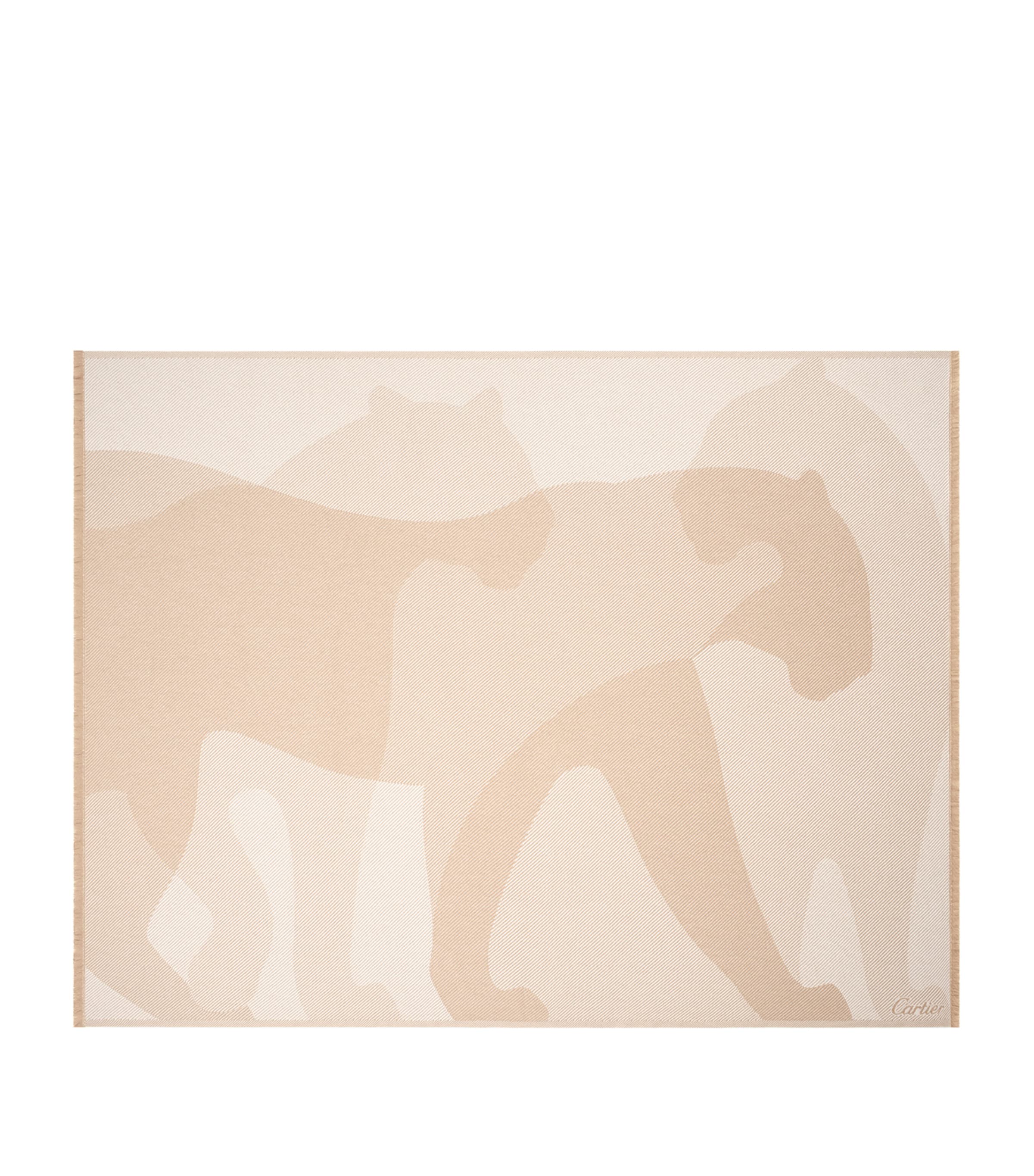 Cartier wool-cashmere blanket with panther motif 190x140cm - British product