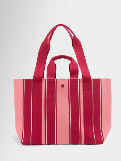 Next Sweaty Betty Pink Knitted Stripe Beach Bag- Buy online at McGrocer