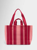 Sweaty Betty pink knitted stripe beach bag - British product