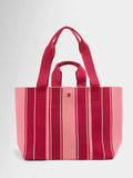 Sweaty Betty pink knitted stripe beach bag - British product