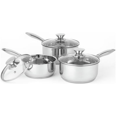 Argos Russell Hobbs 3 Piece Stainless Steel Pan Set- Buy online at McGrocer