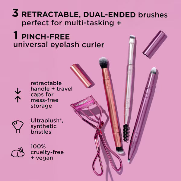 Real Techniques Double Time Makeup Brush & Lash Set, imported from the UK