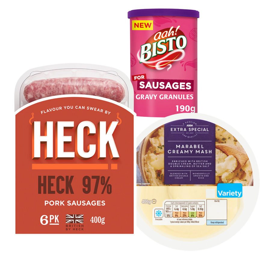 Bisto & Heck Sausage with Extra Special Mash Bundle (Serves 2) GOODS ASDA   