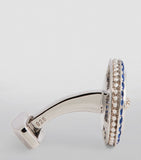 Tateossian stainless steel sapphire button cufflinks, UK version