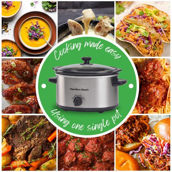 Hamilton Beach slow cooker 3.5L silver, imported from the UK