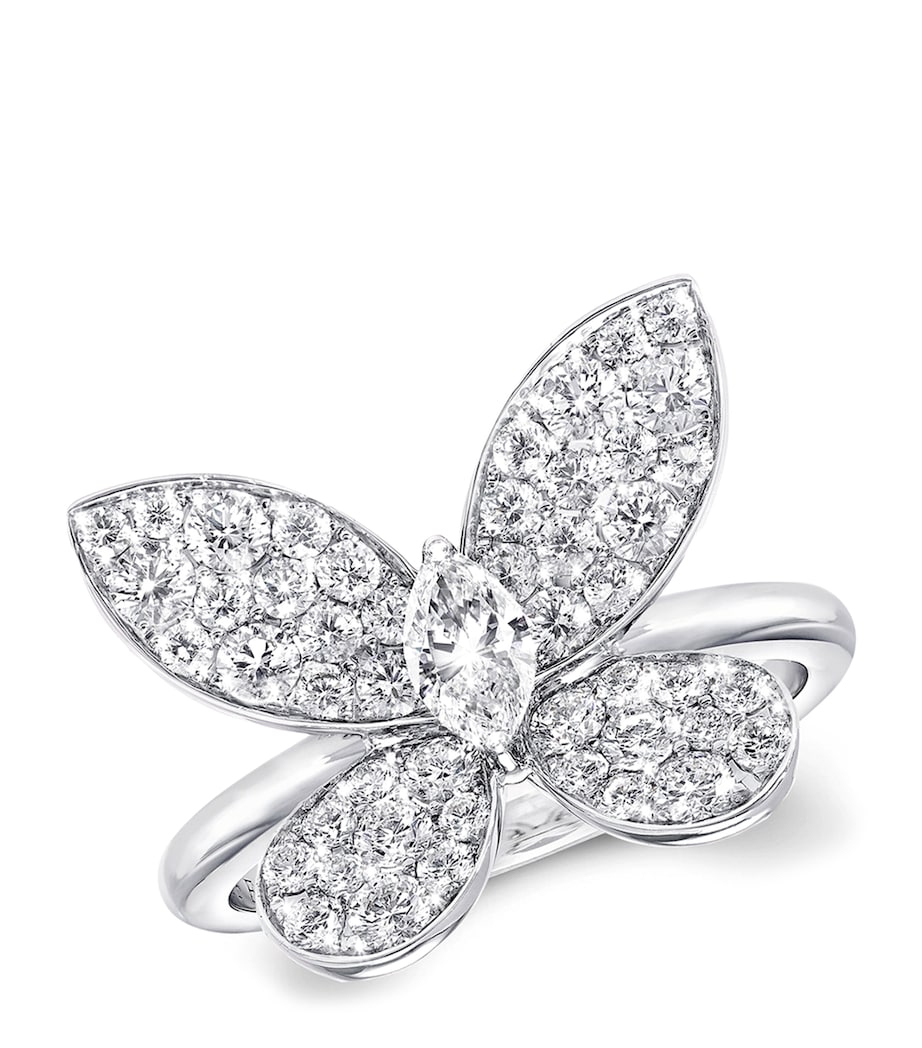 Graff Mini Butterfly diamond ring in white gold, UK version