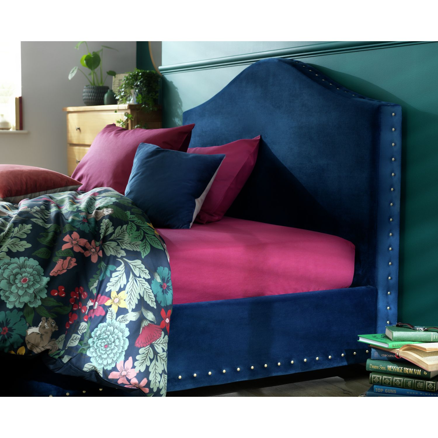 Habitat Cotton Rich 180 TC Plain Berry Fitted Sheet - King