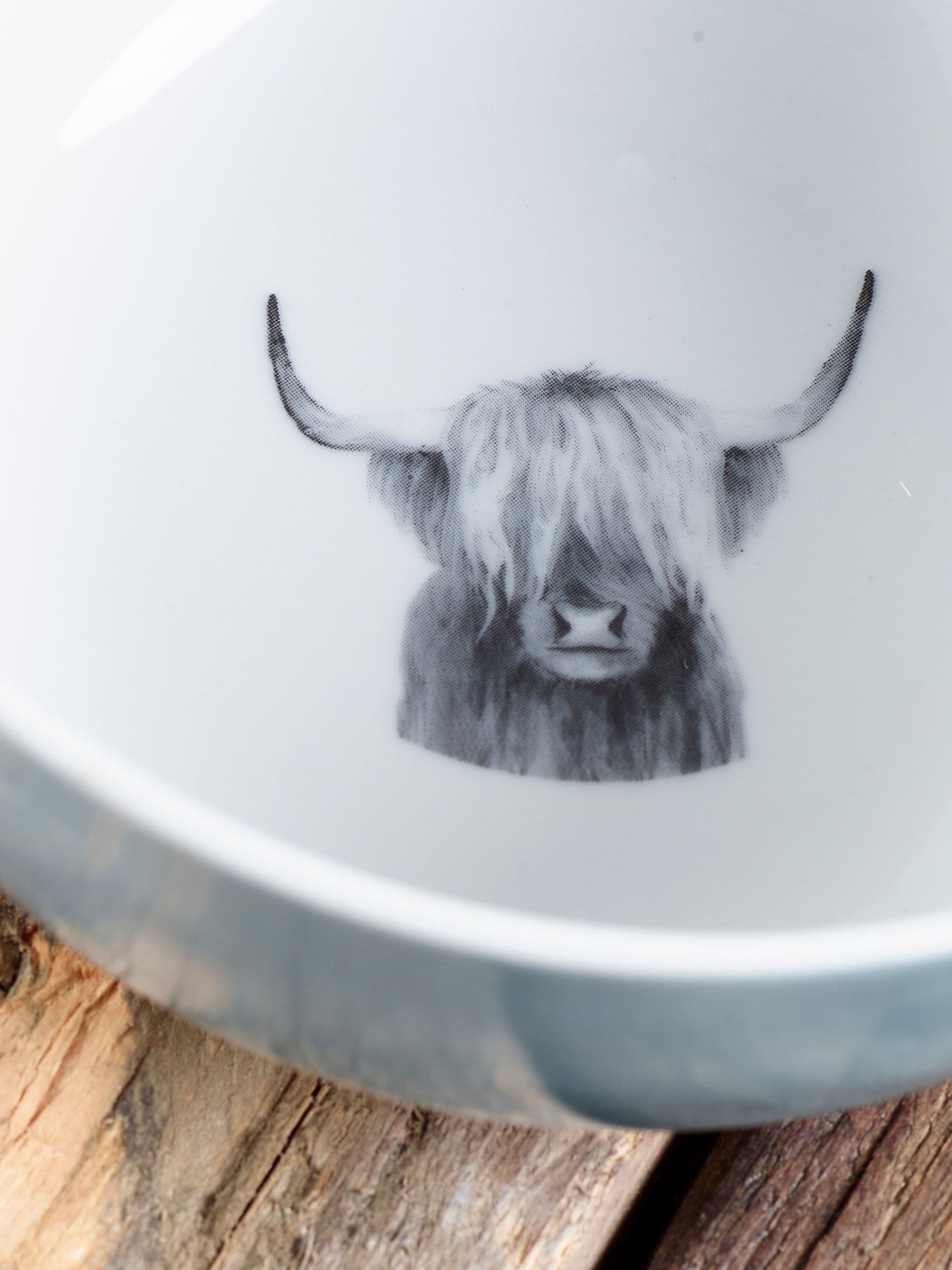 Teal blue Hamish porcelain bowls set of 4, 14cm diameter (British brand)