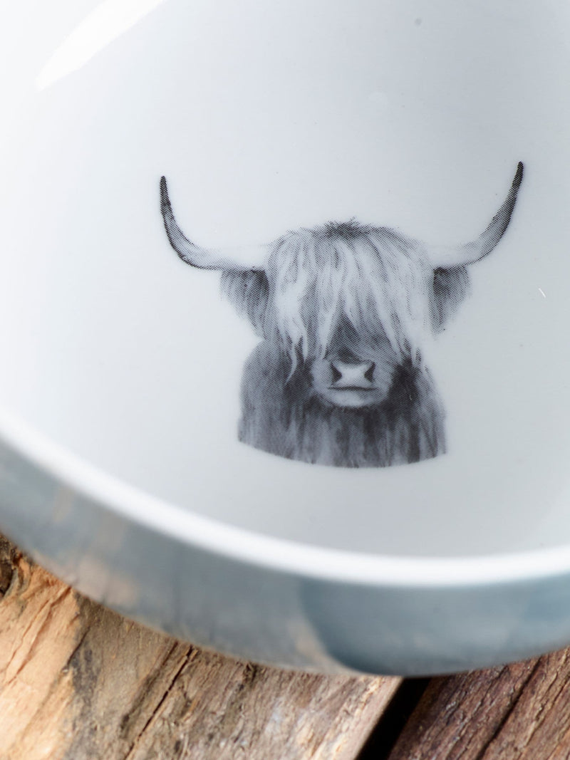 Teal blue Hamish porcelain bowls set of 4, 14cm diameter (British brand)