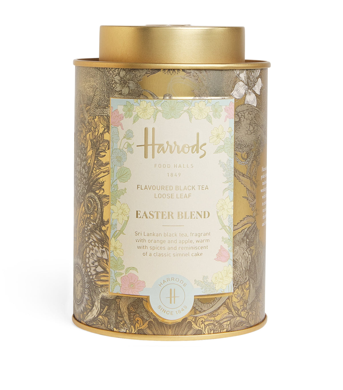 Harrods Easter blend loose leaf tea with orange and apple flavours 125g, UK version