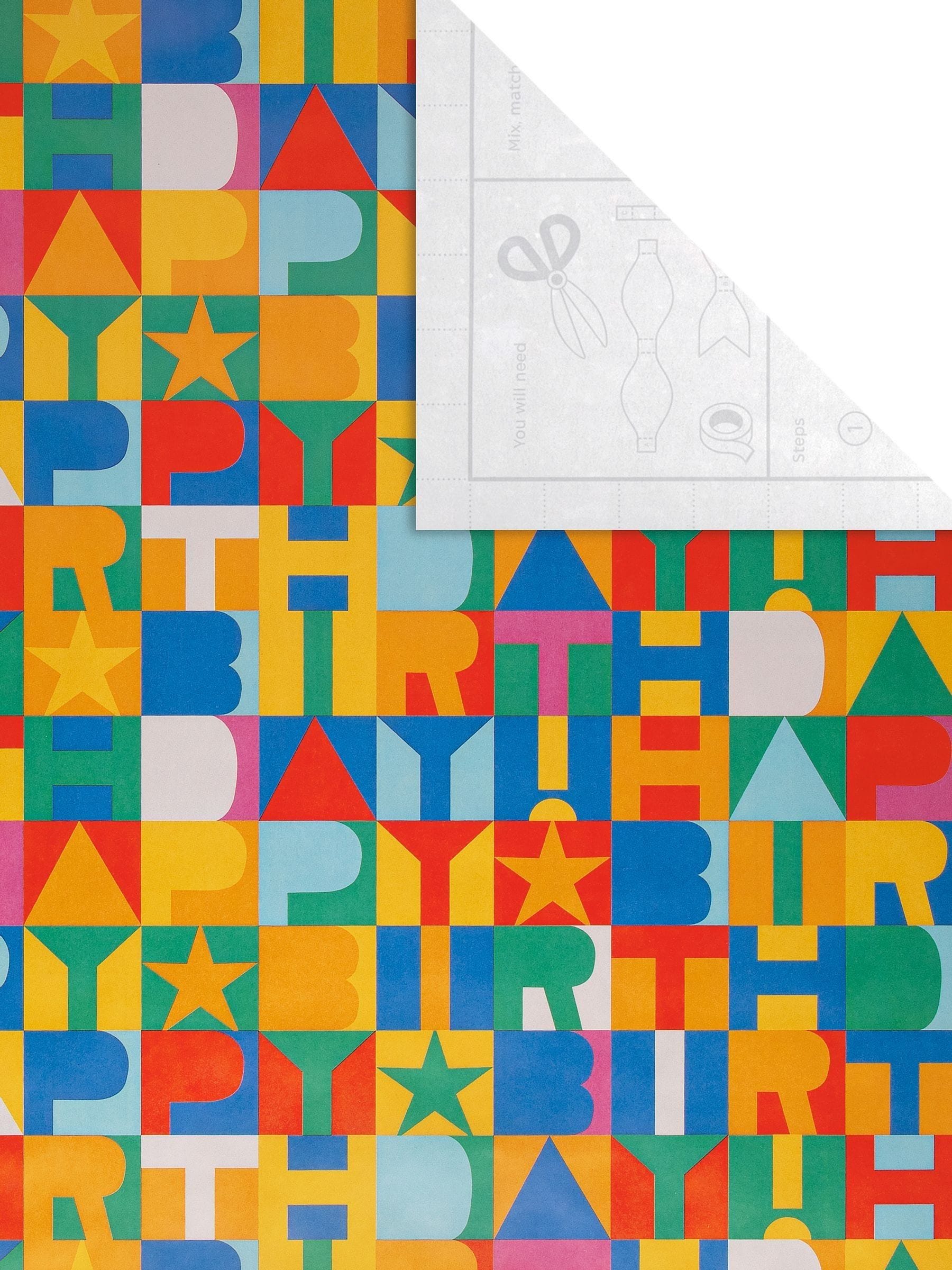 Hallmark birthday wrapping paper with stars 6 rolls - British product