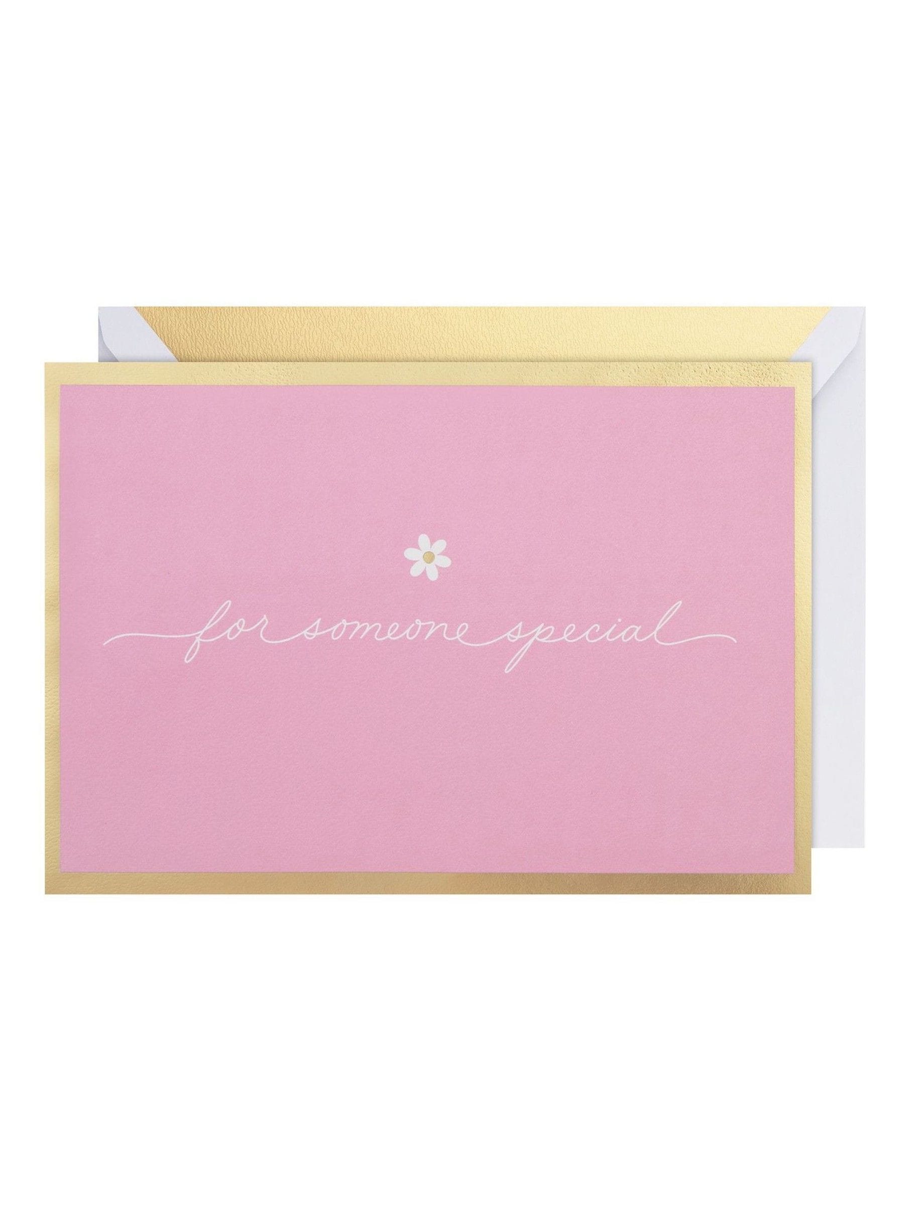 Hallmark pop-up card pink flowers in vase - British product