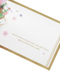 Hallmark pop-up card pink flowers in vase - British product
