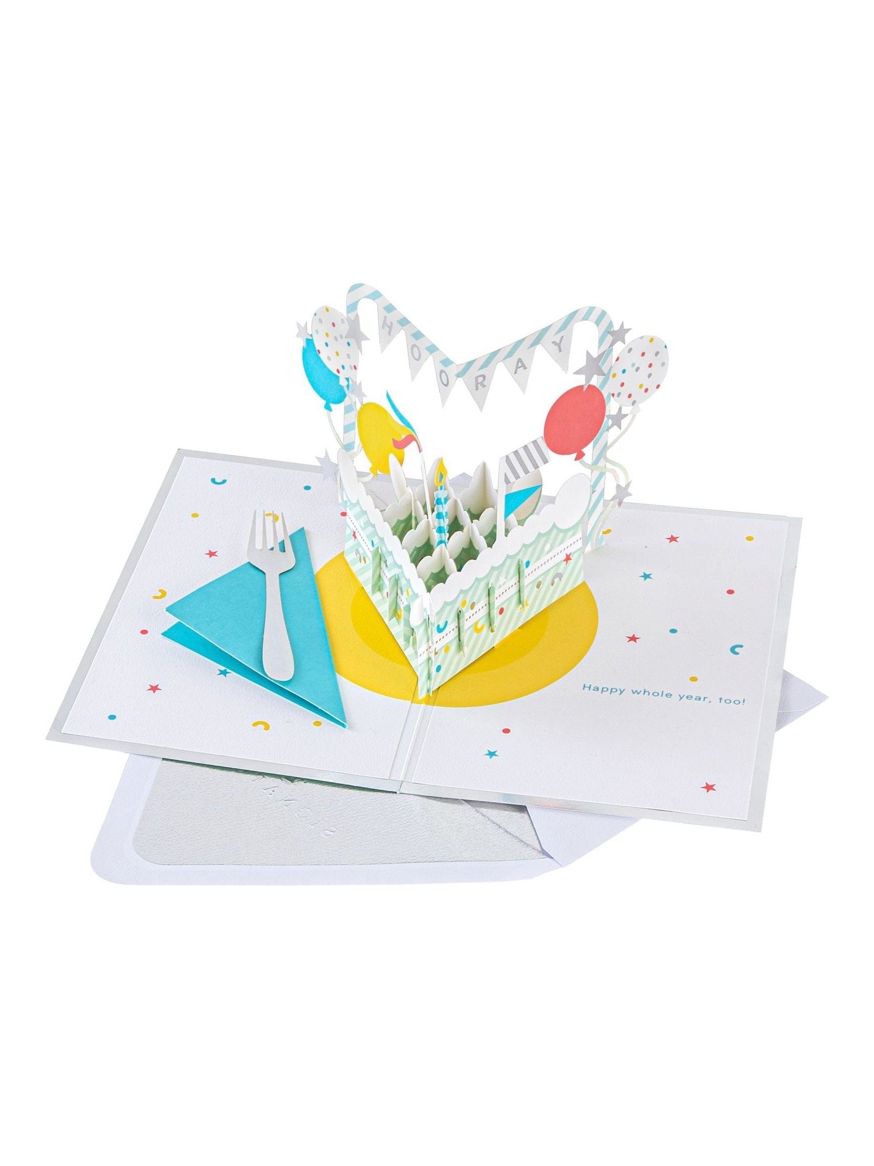 Hallmark birthday card 3D pop-up cake design, UK version