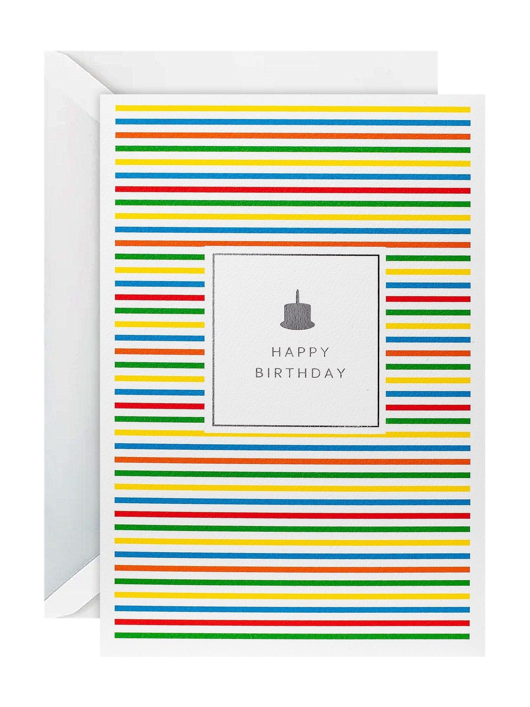 Hallmark 3D pop-up birthday card with colourful stripes, imported from the UK