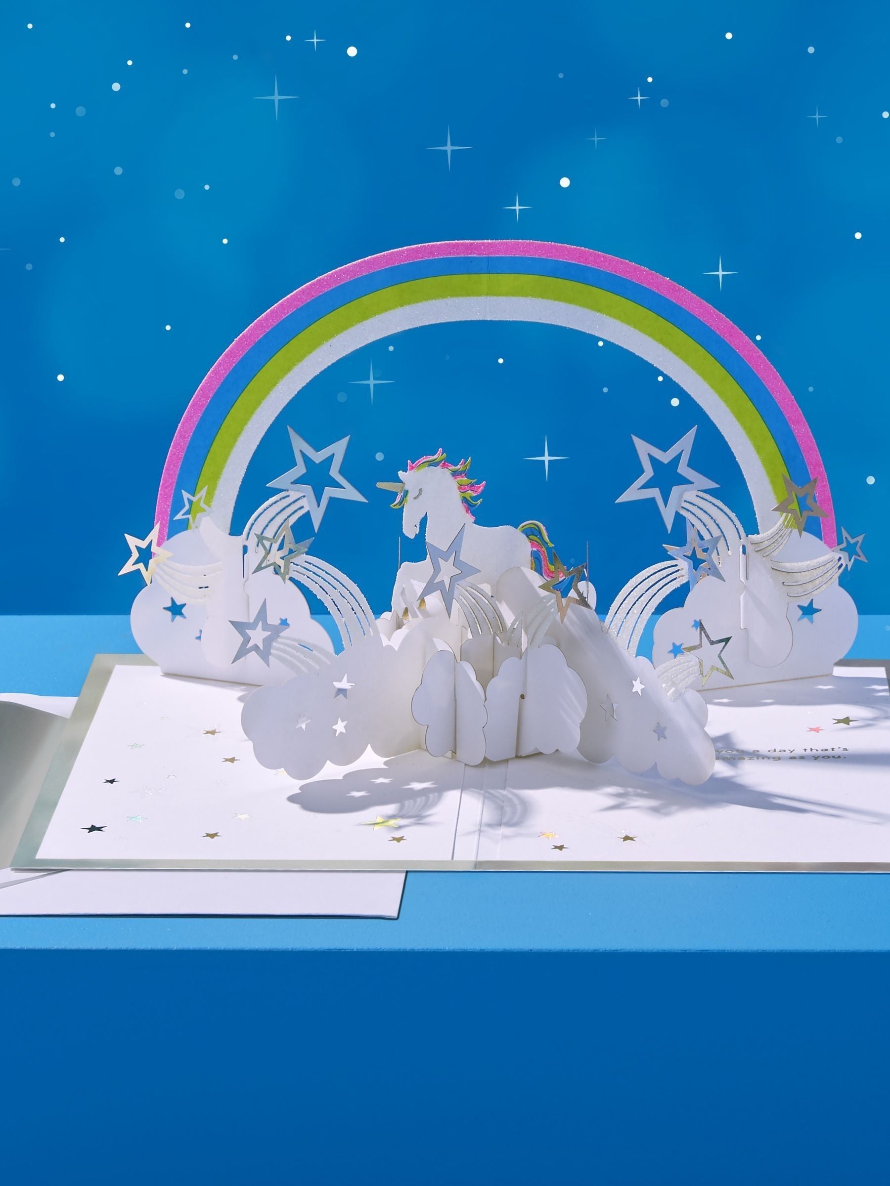 Hallmark birthday card 3D pop-up unicorn design (British brand)