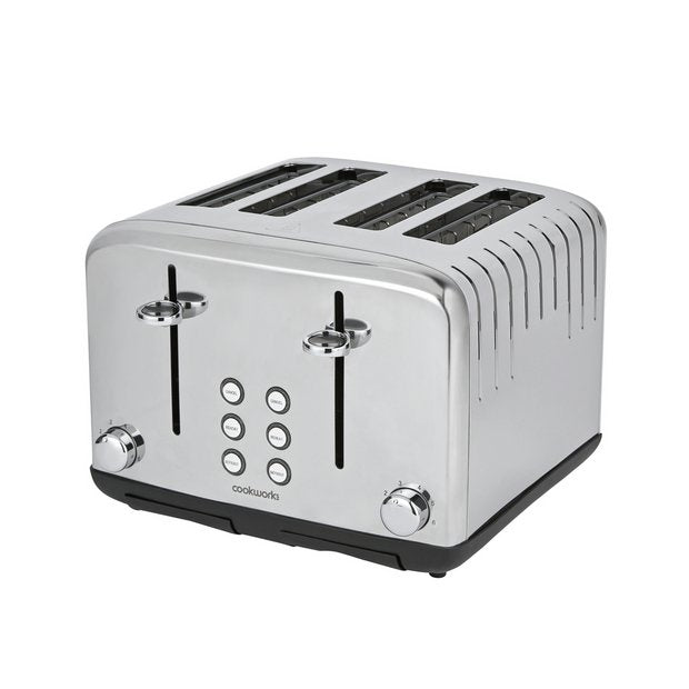 Cookworks 4 slice toaster stainless steel - British product