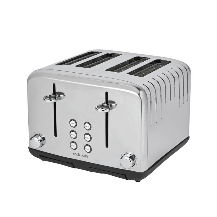 Cookworks 4 slice toaster stainless steel - British product