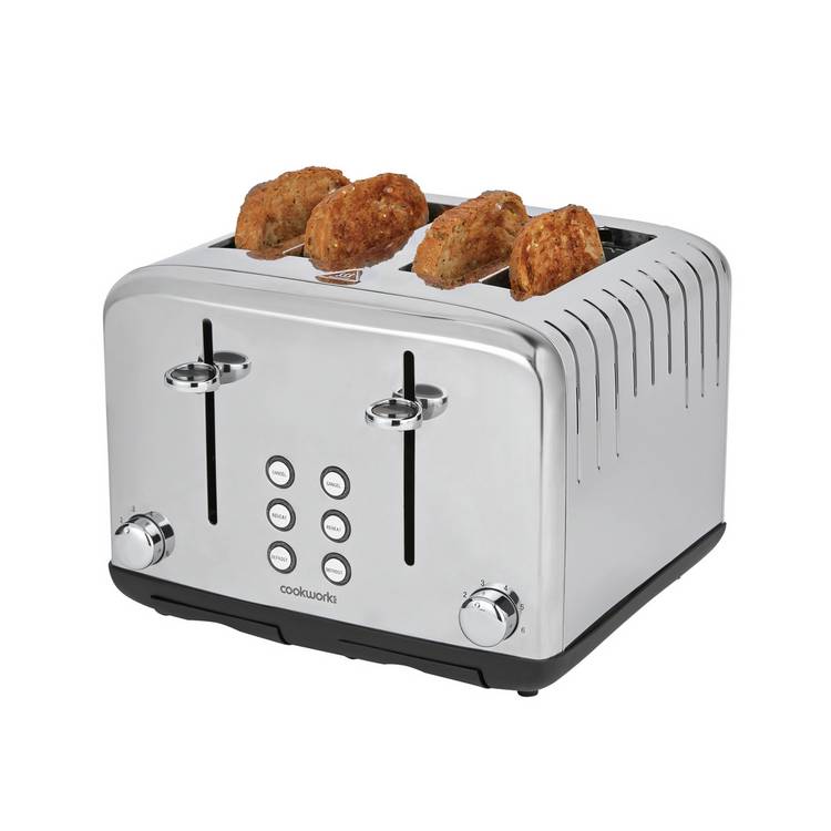Cookworks 4 slice toaster stainless steel - British product