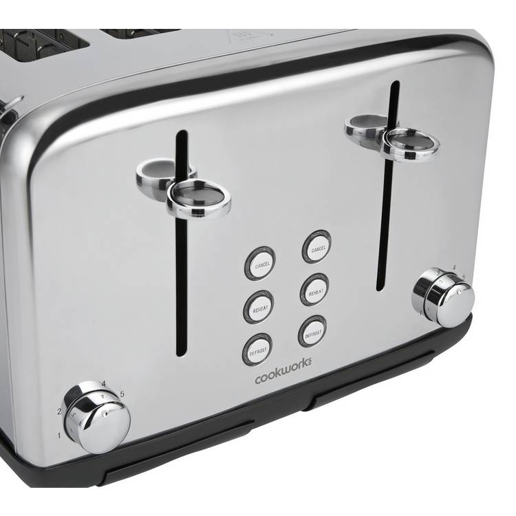 Cookworks 4 slice toaster stainless steel - British product