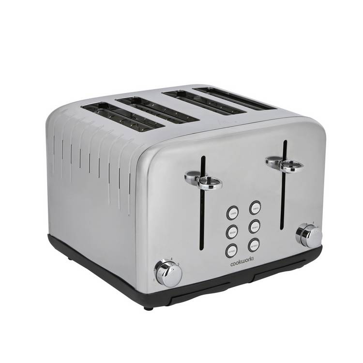 Cookworks 4 slice toaster stainless steel - British product