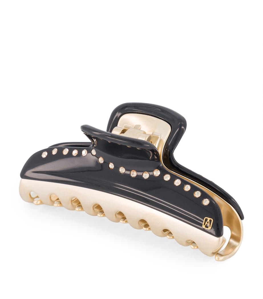 Alexandre de Paris gold-plated crystal-embellished claw hair clip, UK version