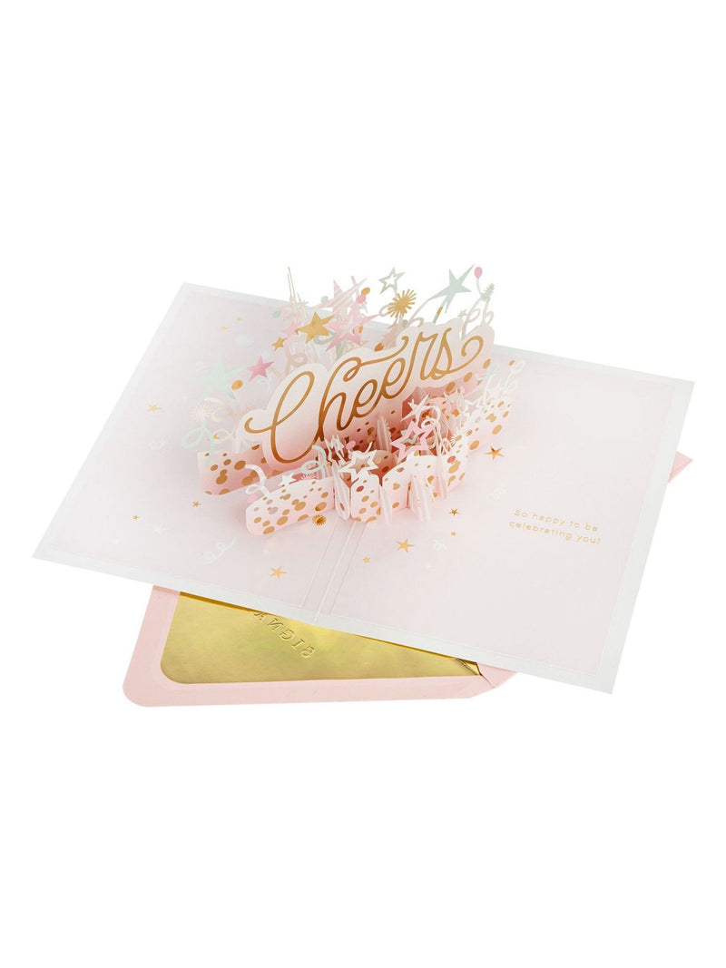 Hallmark 3D pop-up birthday card with stars and streamers, UK version