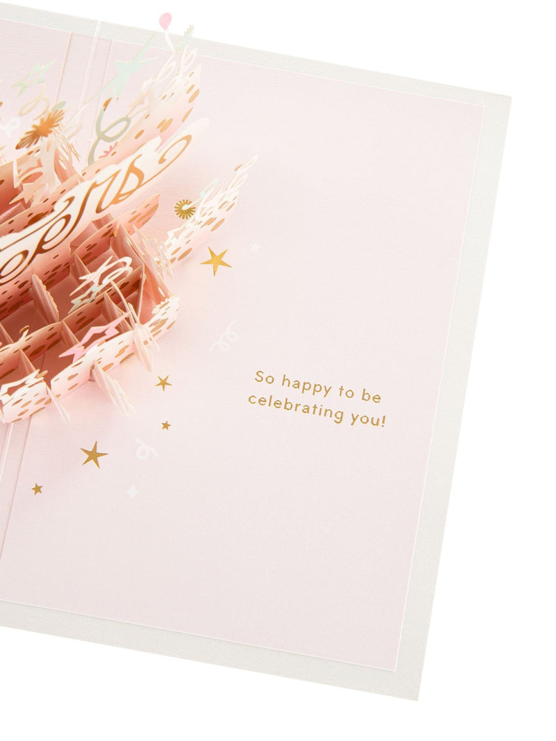 Hallmark 3D pop-up birthday card with stars and streamers, UK version