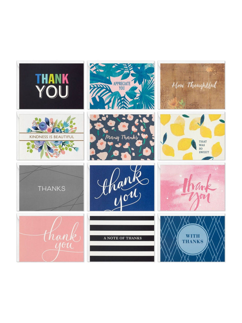 Hallmark thank you cards 48 pack 12 designs, UK version