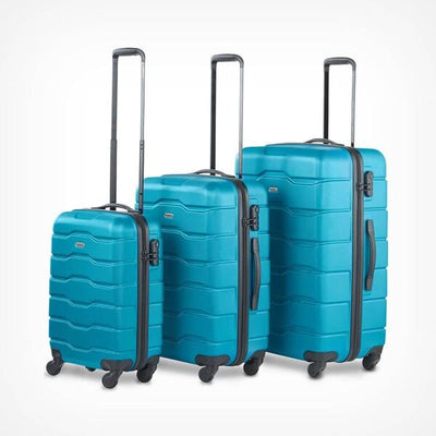 Superdrug VonHaus 3 Piece ABS Luggage Set - Light Blue- Buy online at McGrocer