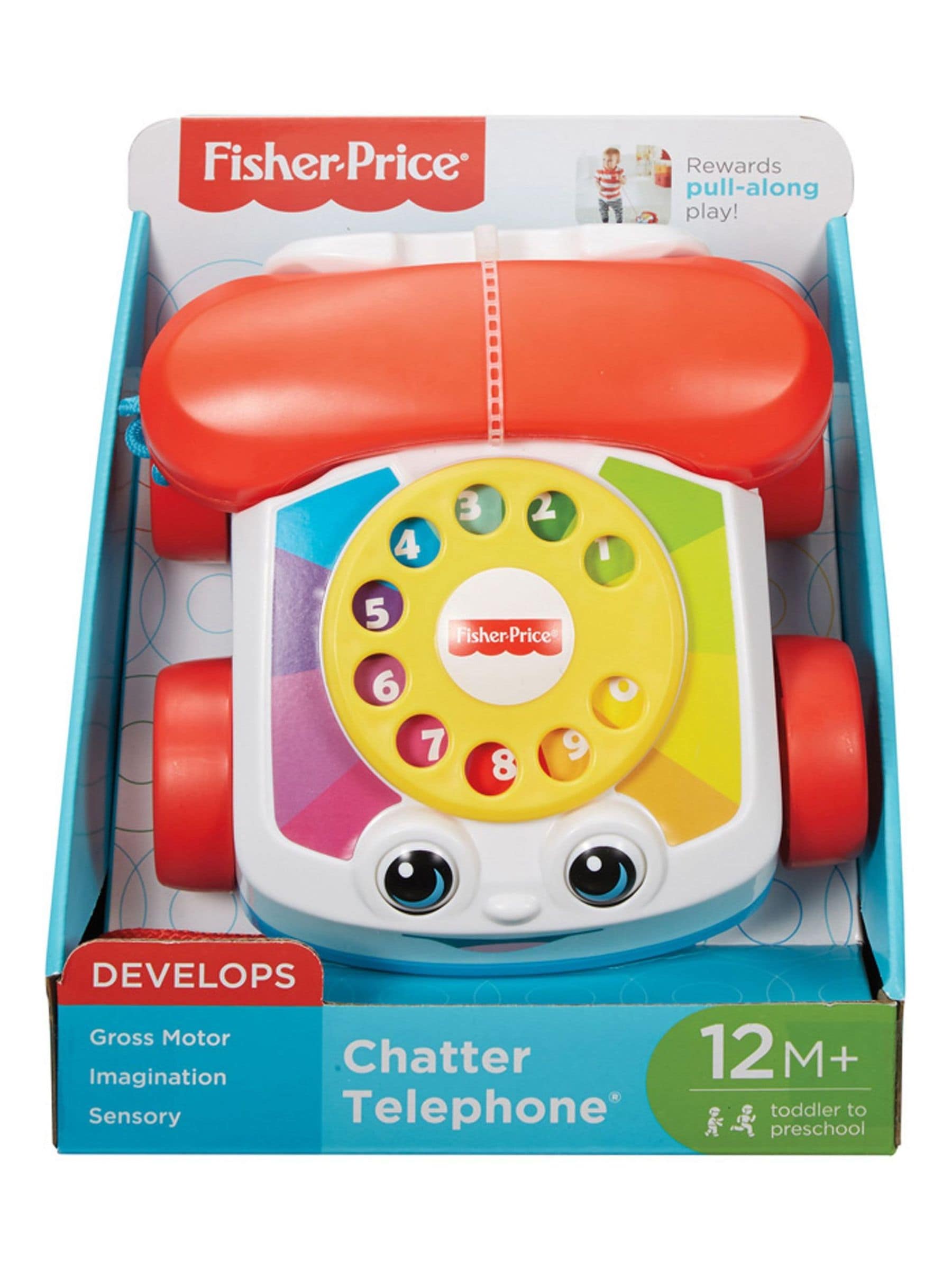Fisher Price Chatter Telephone Toy pull along phone - British product