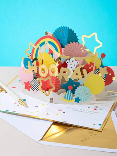 Next Hallmark Blue Hooray 3D Pop-up Celebration Card- Buy online at McGrocer