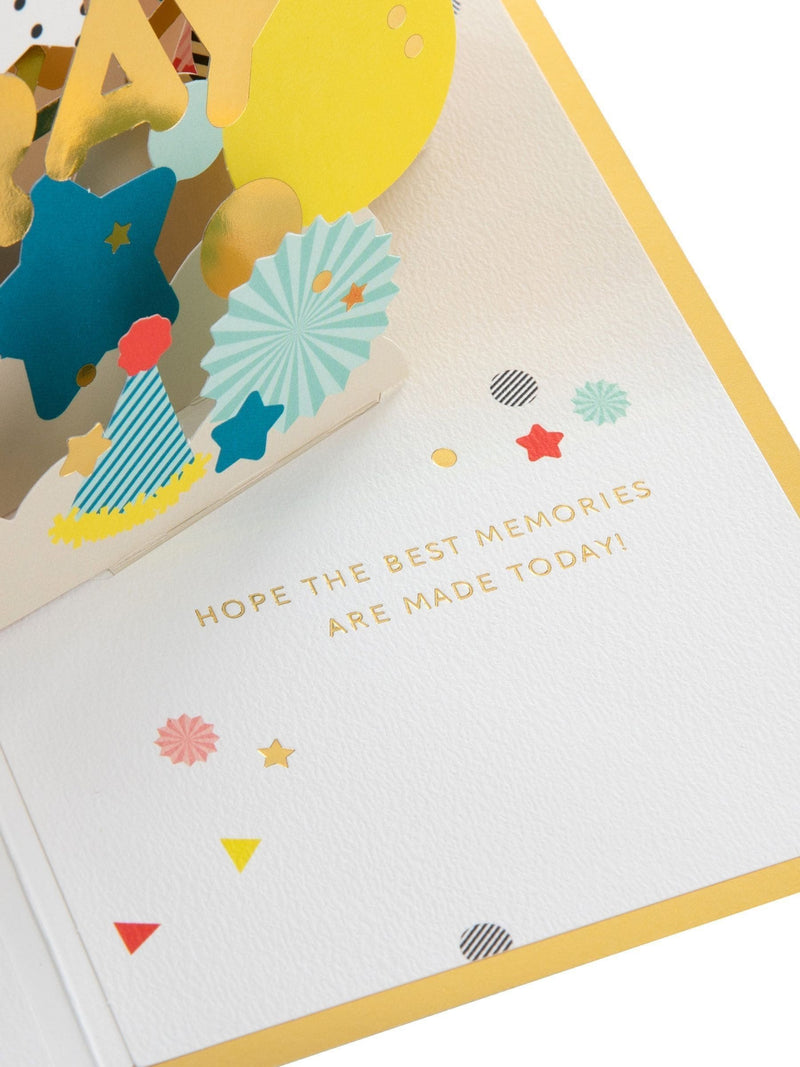 Hallmark blue 3D pop-up celebration card - British product