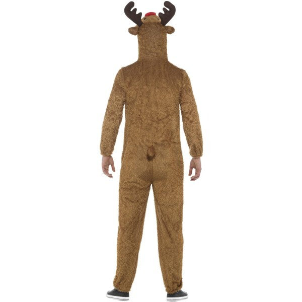 Smiffys reindeer costume brown hooded jumpsuit, UK version