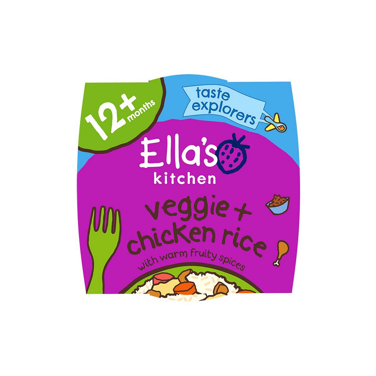 Ella's Kitchen Organic Vegetable Chicken Rice Toddler Tray Meal 12+ Months 200g GOODS Boots   