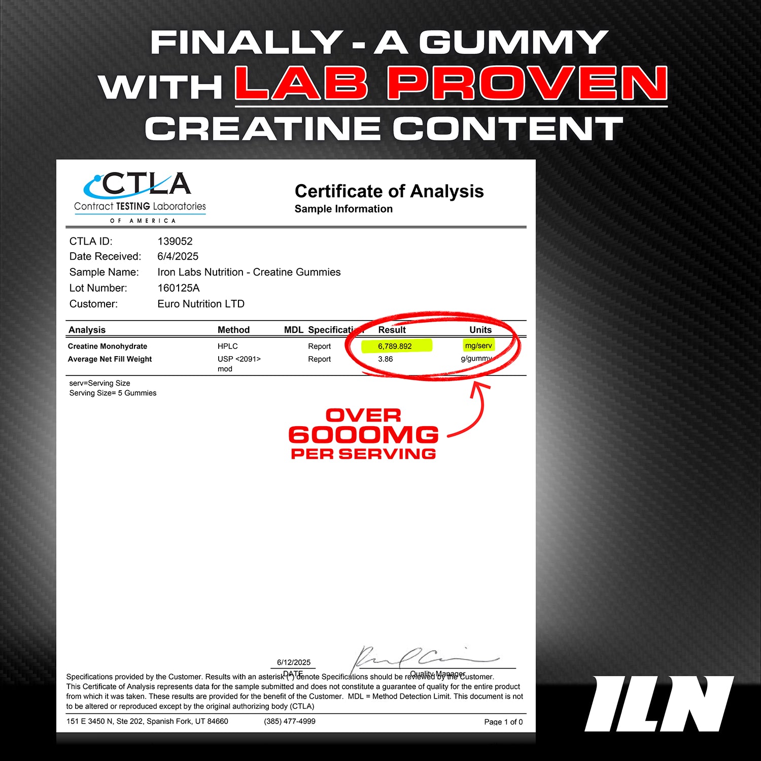 Iron Labs creatine gummies strawberry flavour 90 count (British brand)