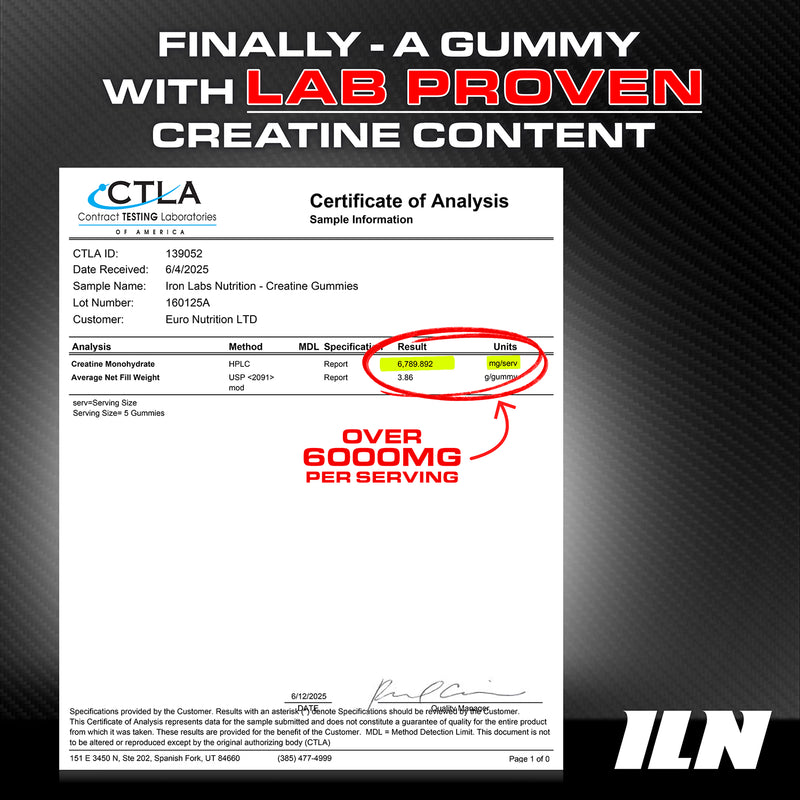 Iron Labs creatine gummies strawberry flavour 90 count (British brand)