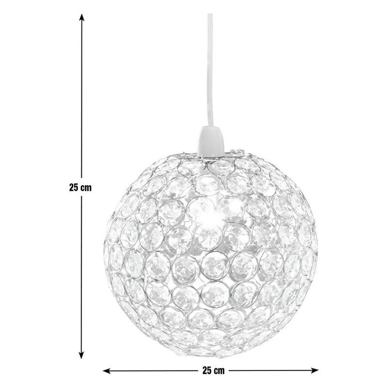 Argos Home clear beaded orb lampshade 25cm - British product