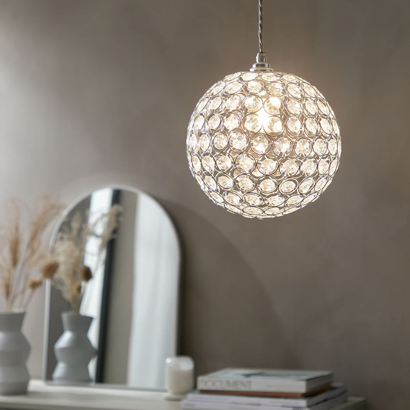 Argos Home clear beaded orb lampshade 25cm - British product
