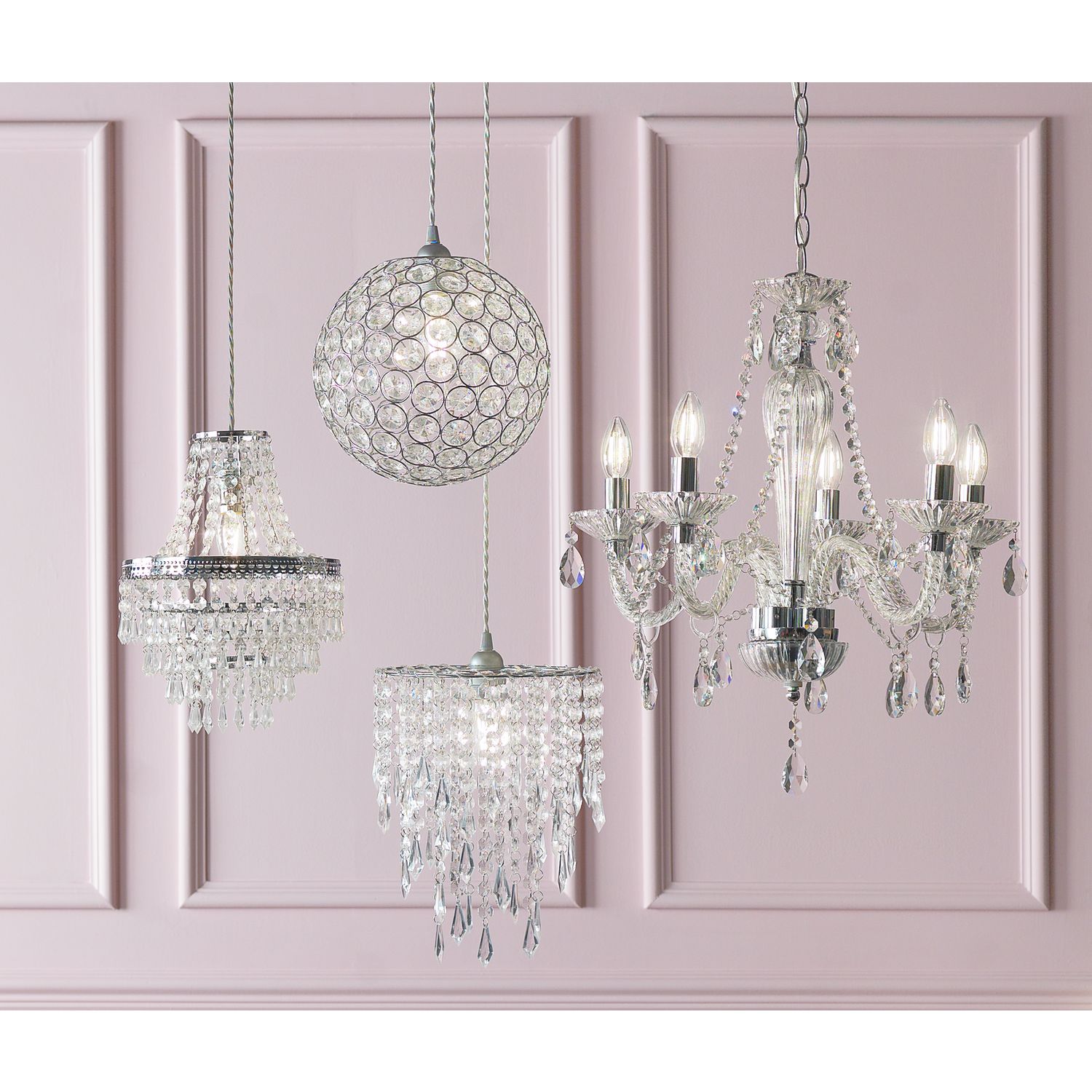 Argos Home clear beaded orb lampshade 25cm - British product