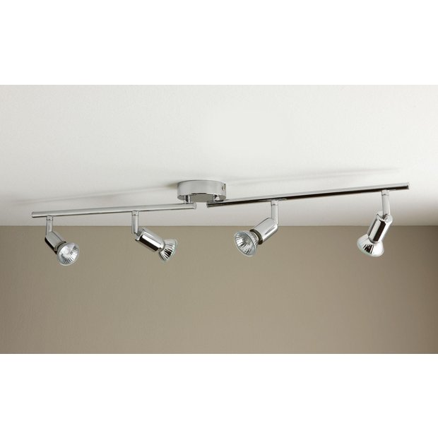 Argos Home Cromer 4-spotlight chrome ceiling bar (British brand)