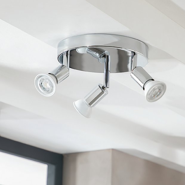 Argos Home 3 spot ceiling plate silver 19cm (British brand)