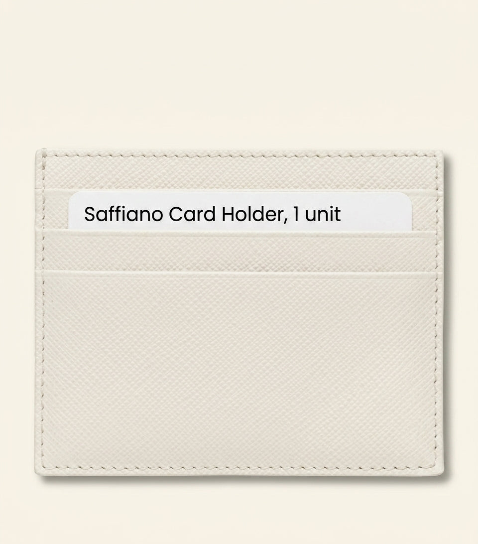 Prada Saffiano leather card holder 8x10cm, imported from the UK