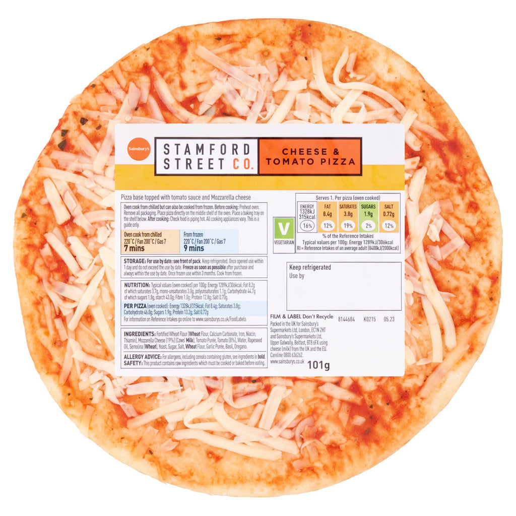 Stamford Street Co. Cheese & Tomato Pizza 101g